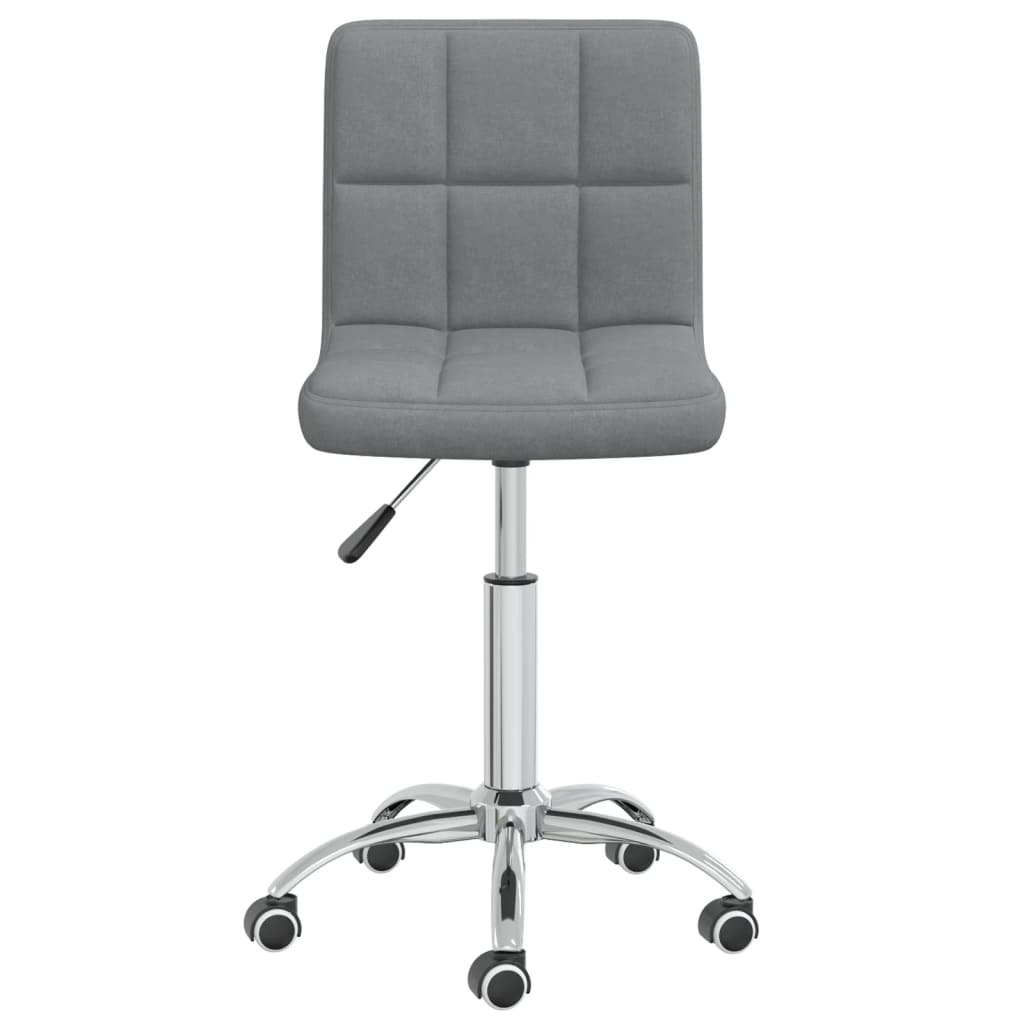 Vetonek Silla de comedor giratoria tela gris claro