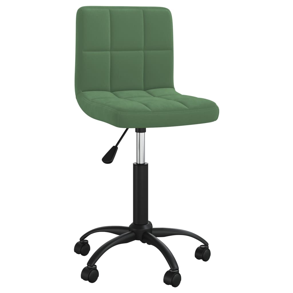 Vetonek Silla de comedor giratoria de terciopelo verde oscuro