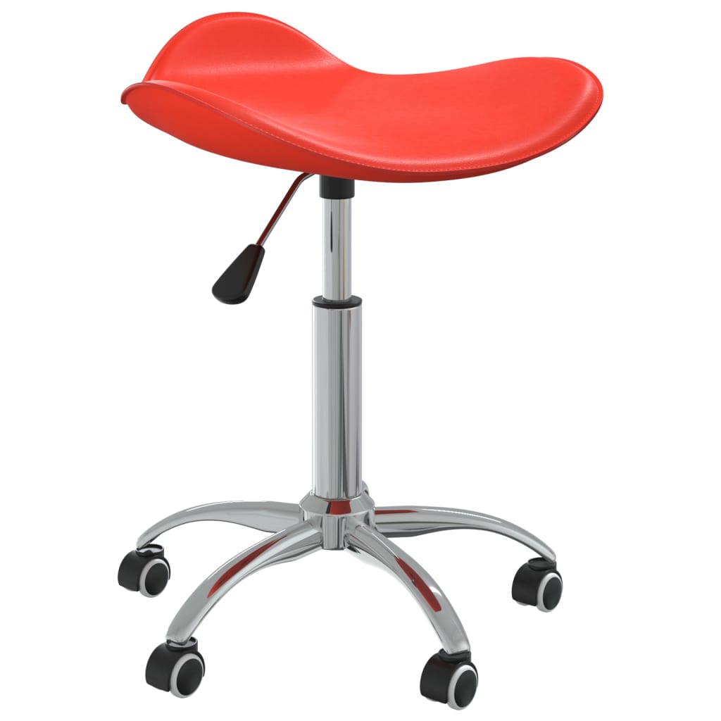 Vetonek Silla de comedor giratoria de cuero sintético roja