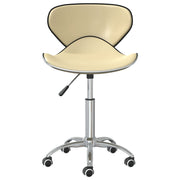 Vetonek Sillas de comedor giratorias 6 unidades cuero sintético crema