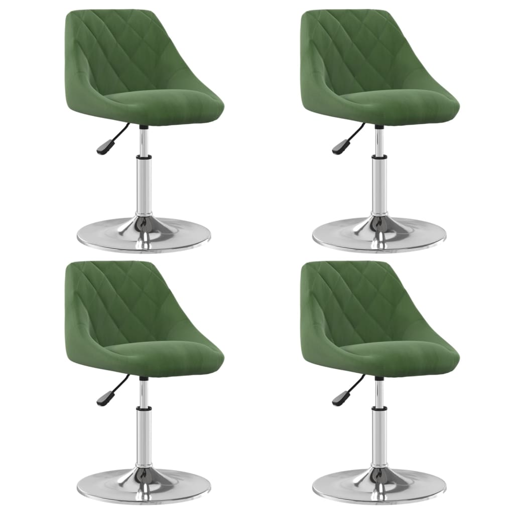 Vetonek Sillas de comedor giratorias 4 uds terciopelo verde oscuro