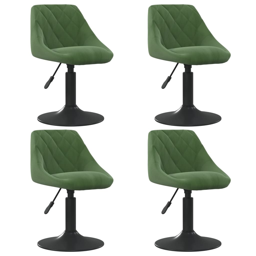 Vetonek Sillas de comedor giratorias 4 uds terciopelo verde oscuro