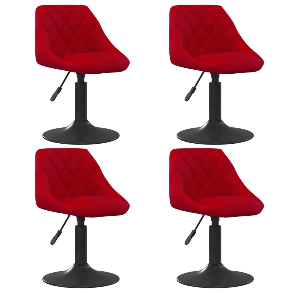 Vetonek Sillas de comedor giratorias 4 unidades terciopelo rojo tinto