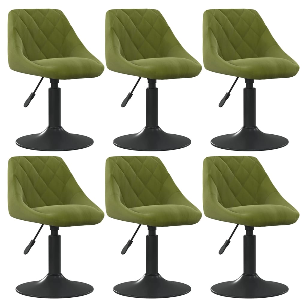 Vetonek Sillas de comedor giratorias 6 unidades terciopelo verde claro