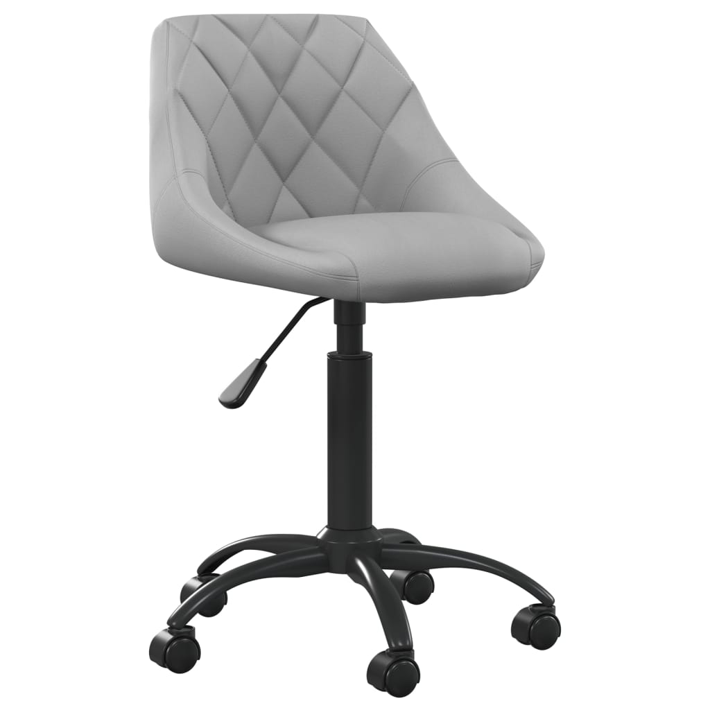 Vetonek Silla de oficina de terciopelo gris claro