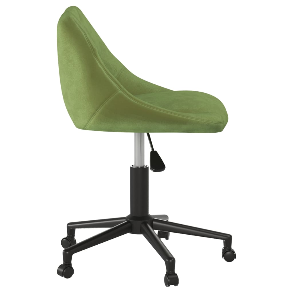 Silla de comedor giratoria de terciopelo verde claro