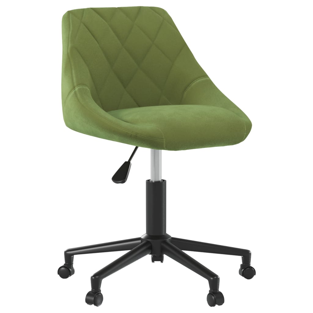 Vetonek Silla de comedor giratoria de terciopelo verde claro