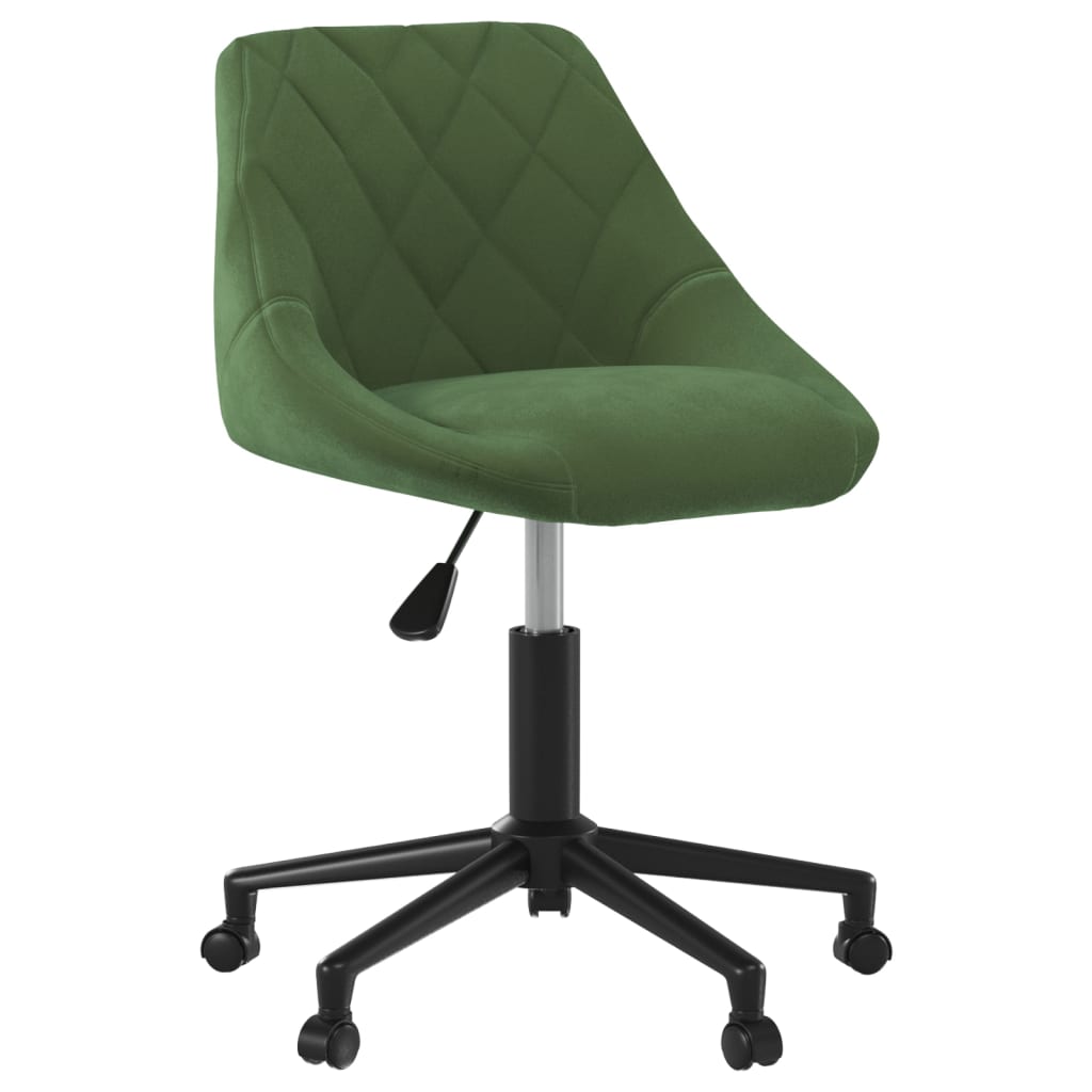 Vetonek Silla de comedor giratoria de terciopelo verde oscuro