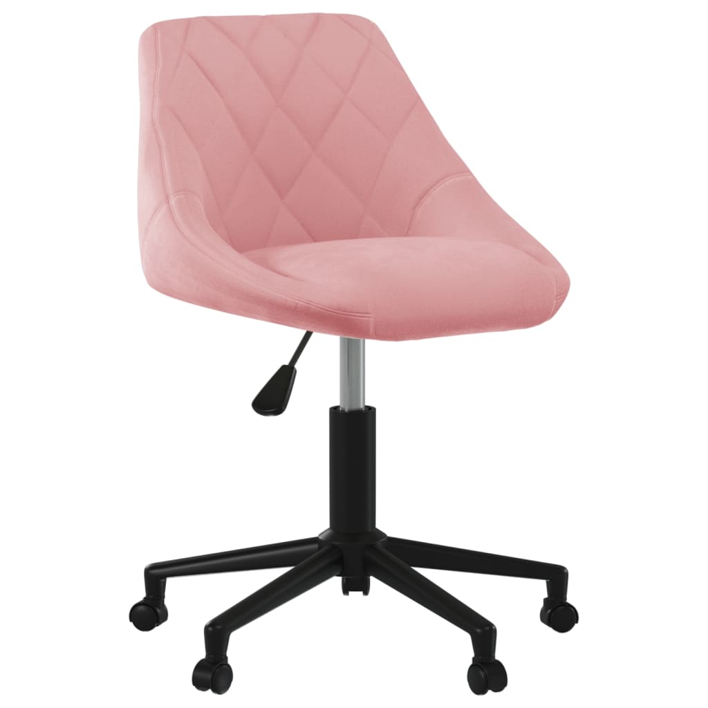 Vetonek Silla de comedor giratoria de terciopelo rosa