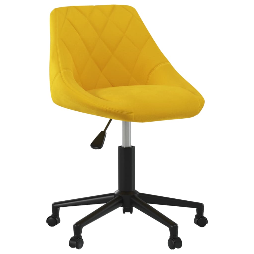 Vetonek Silla de comedor giratoria de terciopelo amarillo mostaza