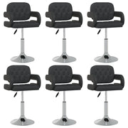 Sillas de comedor giratorias 6 unidades cuero sintético negro v6454 Vetonek