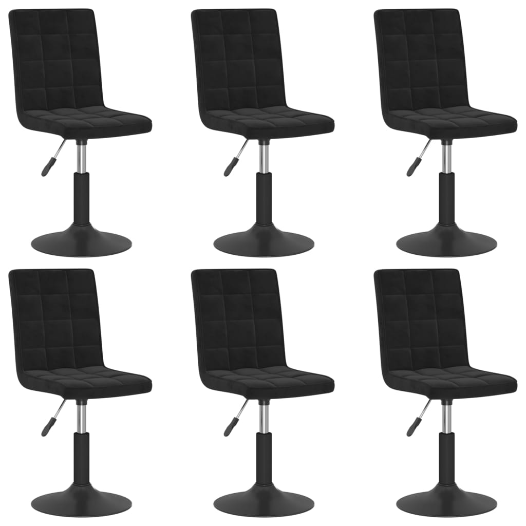 Vetonek Sillas de comedor giratorias 6 unidades terciopelo negro