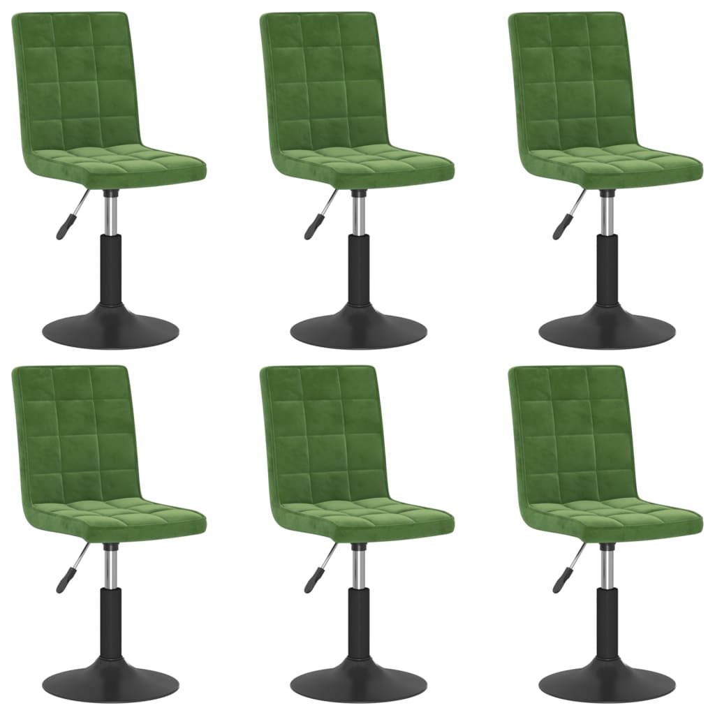Vetonek Sillas de comedor giratorias 6 unidades terciopelo verde oscuro