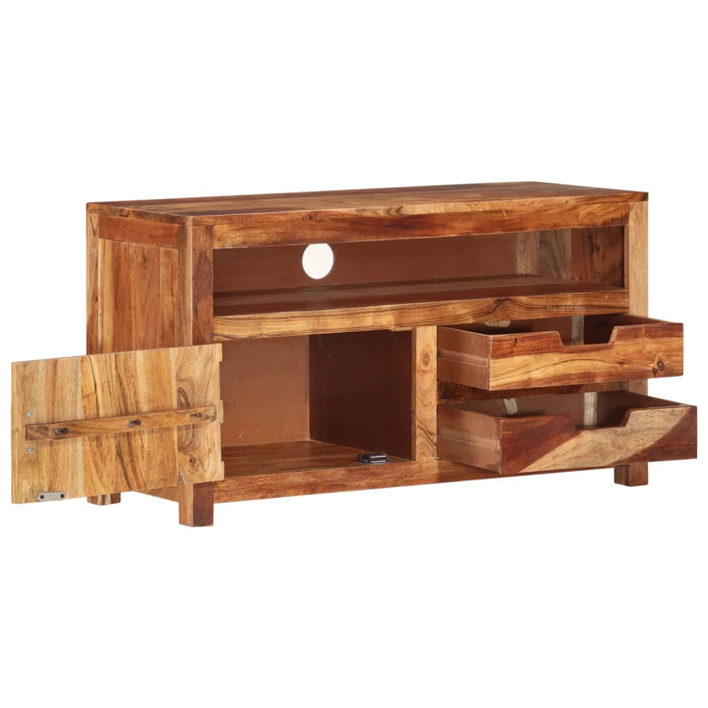 Mueble para TV madera maciza de acacia 90x34,5x50 cm