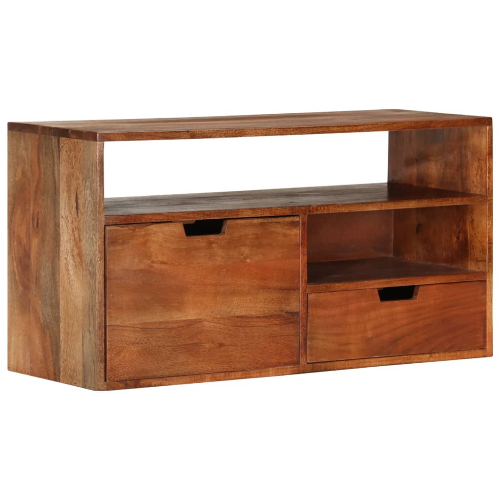 Vetonek Mueble de TV de madera maciza de acacia 80x30x42 cm