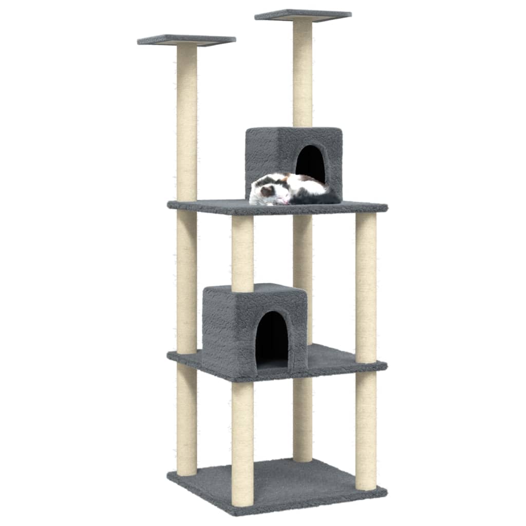 Catschador amb pals de sisal de color gris fosc 141 cm