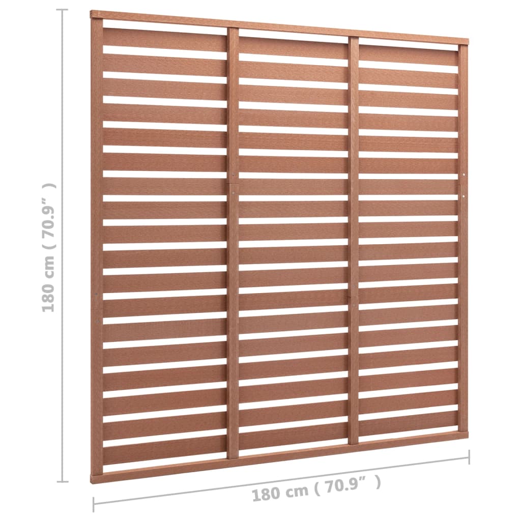 Panel de valla con 1 poste WPC marrón 180x180 cm vidaXL