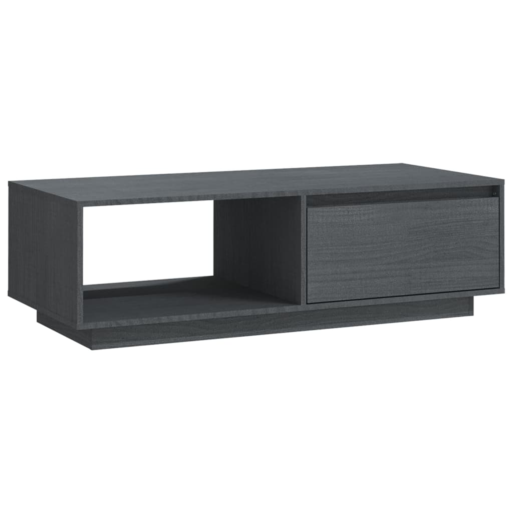 Mesa de centro de madera maciza de pino gris 110x50x33,5 cm vidaXL