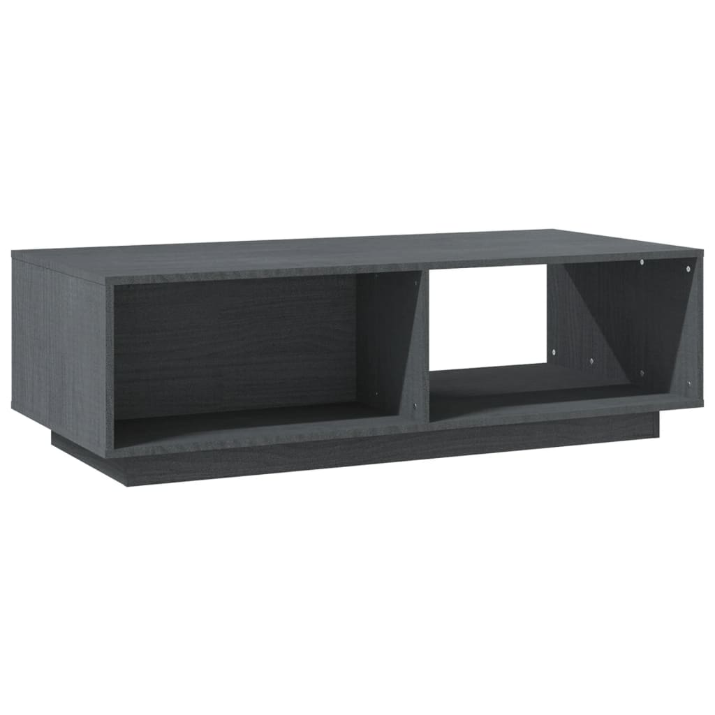 Mesa de centro de madera maciza de pino gris 110x50x33,5 cm vidaXL