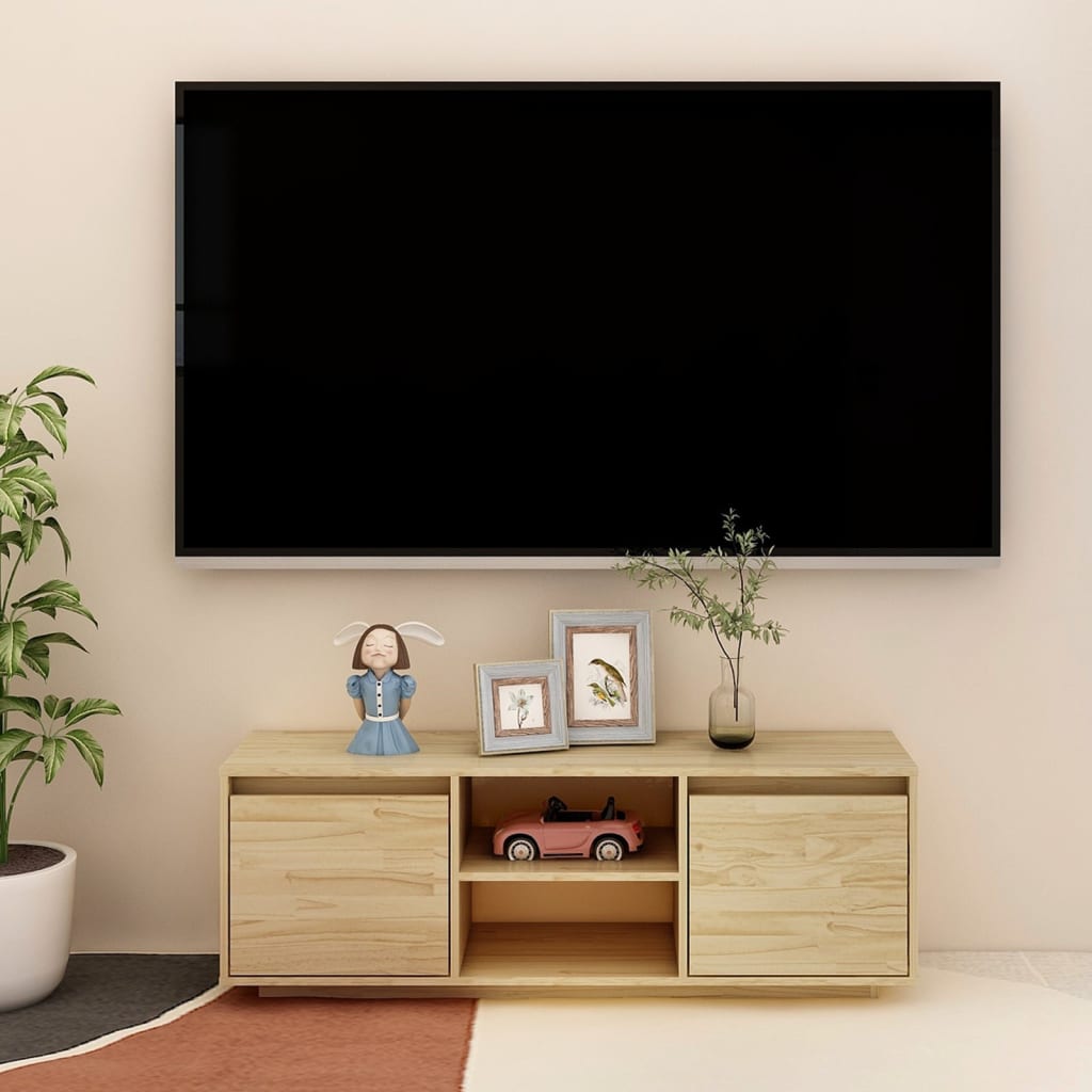 Vetonek Mueble de TV madera maciza de pino 110x30x40 cm