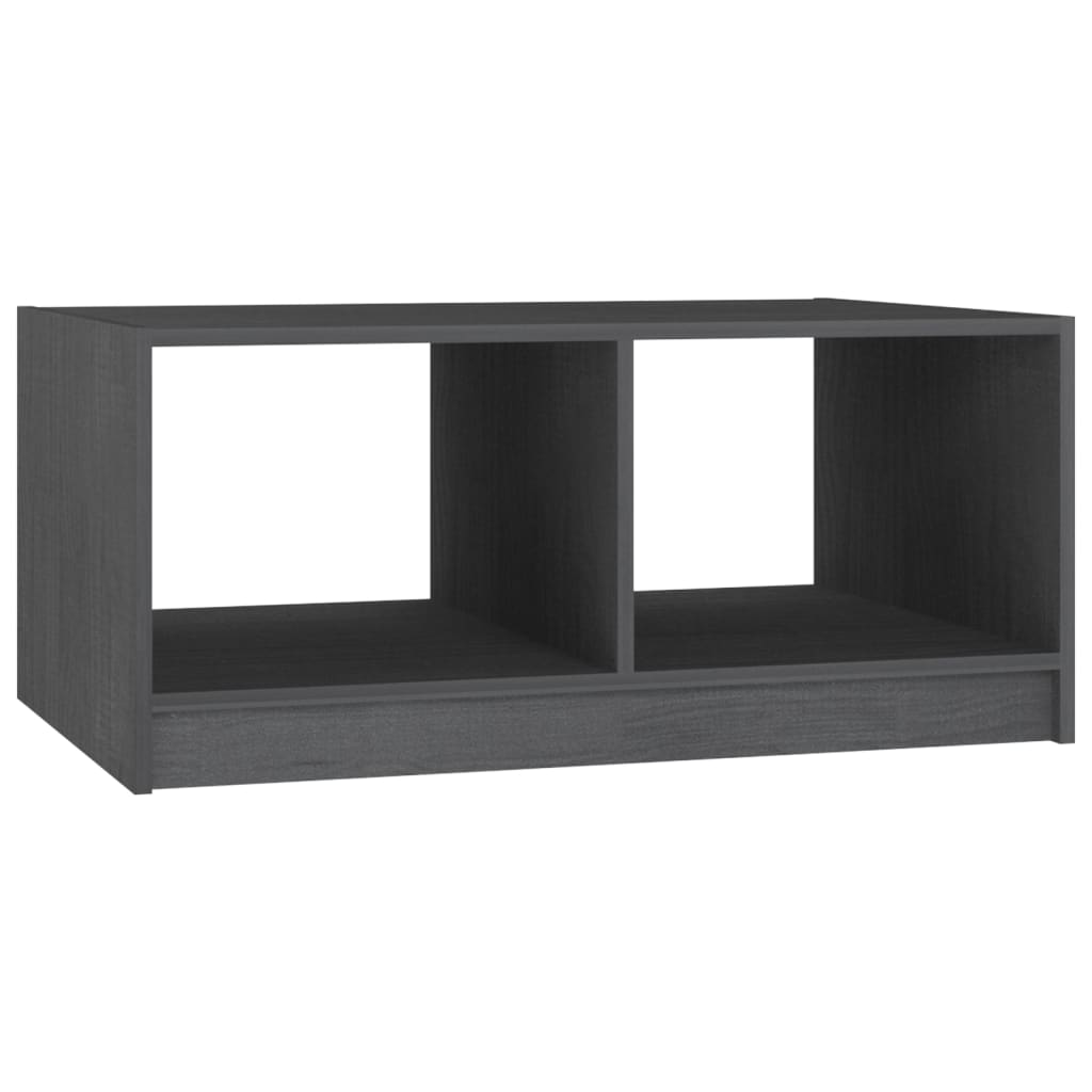 Mesa de centro de madera maciza de pino gris 75x50x33,5 cm vidaXL