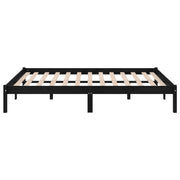 Estructura de cama sin colchón madera maciza negro 140x190 cm v2271 - Vetonek