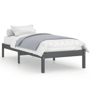 Vetonek Estructura de cama sin colchón madera maciza gris 90x200 cm