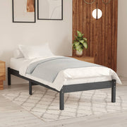 Estructura de cama sin colchón madera maciza gris 90x200 cm v2301 Vetonek