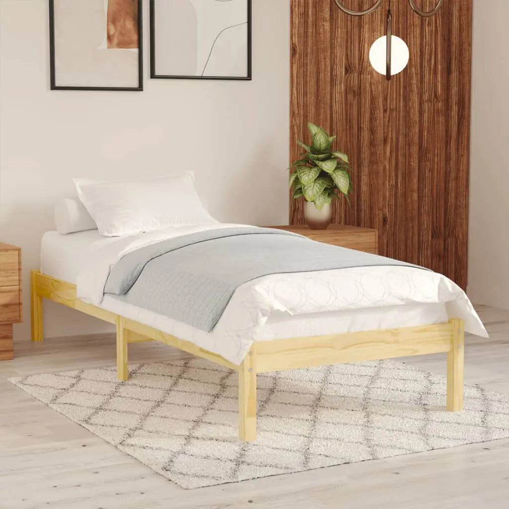 Vetonek Estructura de cama sin colchón madera maciza 100x200 cm