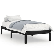 Estructura de cama sin colchón madera maciza negro 100x200 cm v2370 - Vetonek
