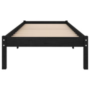Estructura de cama sin colchón madera maciza negro 100x200 cm v2370 - Vetonek