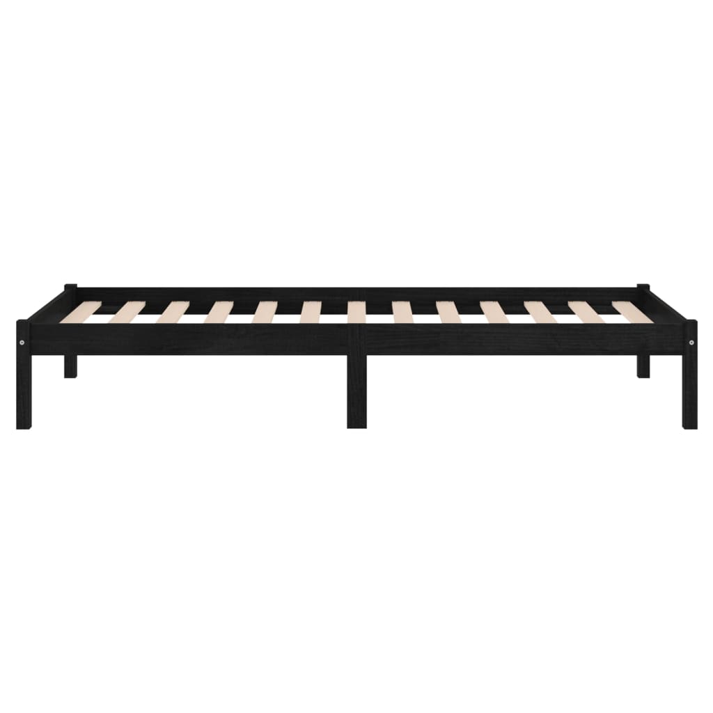 Estructura de cama sin colchón madera maciza negro 100x200 cm v2370 - Vetonek