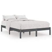 Vetonek Estructura de cama sin colchón madera maciza gris 120x200 cm