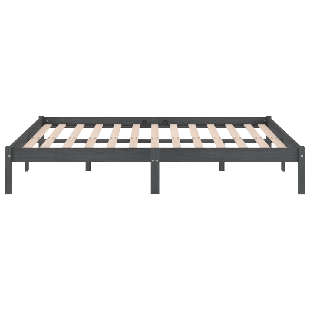 Estructura de cama sin colchón madera maciza gris 120x200 cm - Vetonek