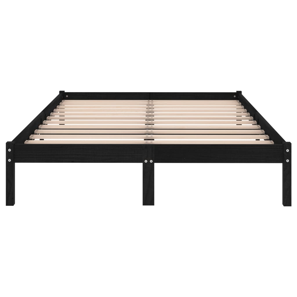 Estructura de cama sin colchón madera maciza negro 120x200 cm v2424 - Vetonek