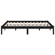 Estructura de cama sin colchón madera maciza negro 120x200 cm v2424 - Vetonek