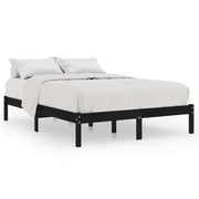 Vetonek Estructura de cama sin colchón madera maciza negro 140x200 cm