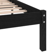 Estructura de cama sin colchón madera maciza negro 140x200 cm v2479 - Vetonek