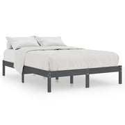 Vetonek Estructura de cama sin colchón madera maciza gris 200x200 cm