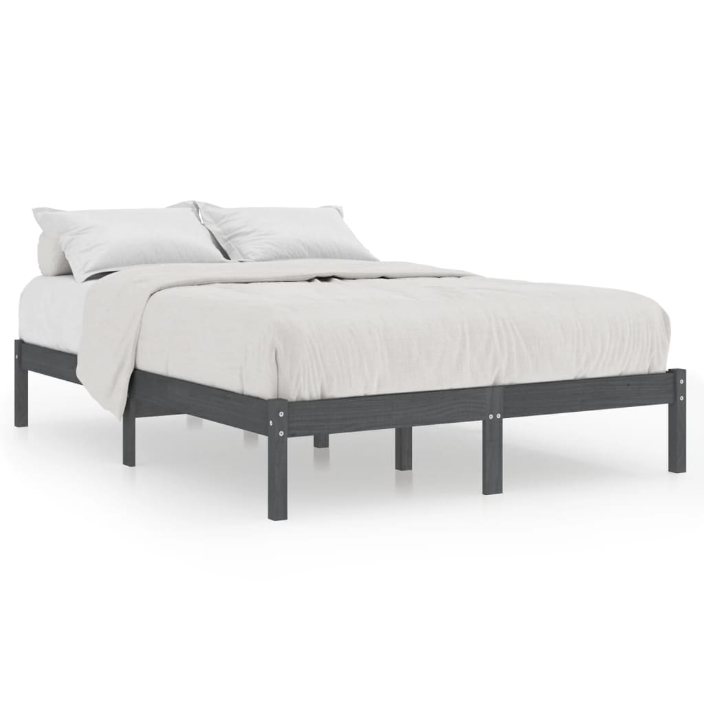 Vetonek Estructura de cama sin colchón madera maciza gris 200x200 cm