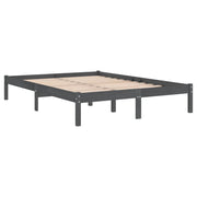 Estructura de cama sin colchón madera maciza gris 200x200 cm v2653 - Vetonek