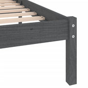 Estructura de cama sin colchón madera maciza gris 200x200 cm v2653 - Vetonek