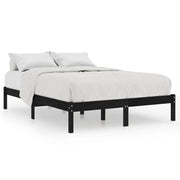 Vetonek Estructura de cama sin colchón madera maciza negro 200x200 cm
