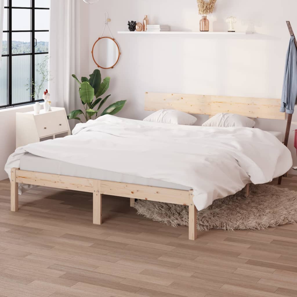 Vetonek Estructura de cama sin colchón madera maciza 140x190 cm