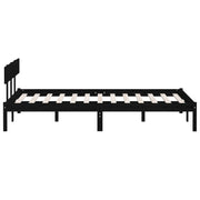 Estructura de cama sin colchón madera maciza negro 140x190 cm v2929 - Vetonek