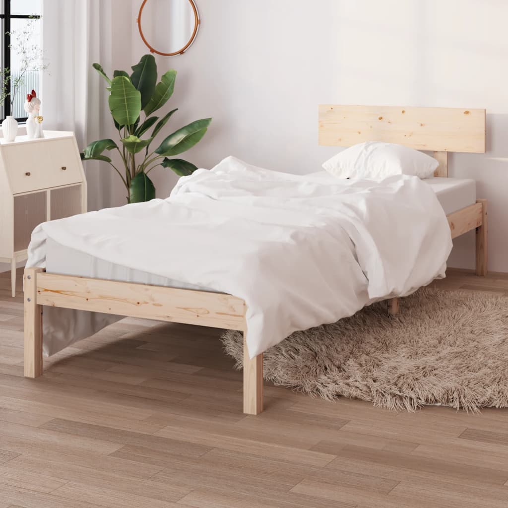 Vetonek Estructura de cama sin colchón madera maciza 100x200 cm