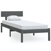 Vetonek Estructura de cama sin colchón madera maciza gris 100x200 cm