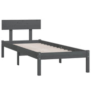 Estructura de cama sin colchón madera maciza gris 100x200 cm v3001 - Vetonek