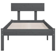 Estructura de cama sin colchón madera maciza gris 100x200 cm v3001 - Vetonek