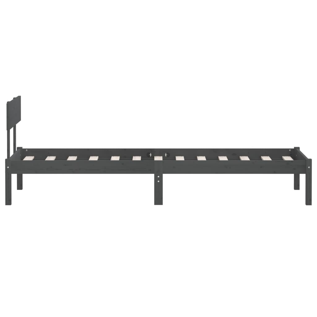Estructura de cama sin colchón madera maciza gris 100x200 cm v3001 - Vetonek